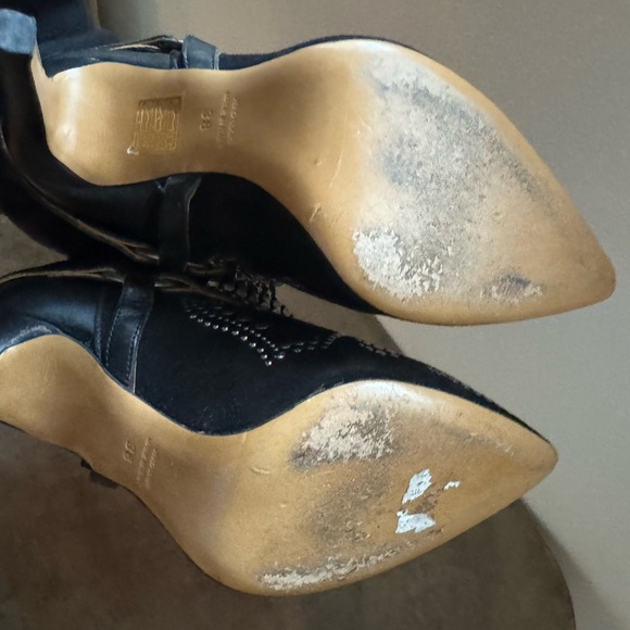 Isabel Marant Milwaukee Western Black Ankle Embellished Bootie Size 38 US 7 - Picture 13 of 14
